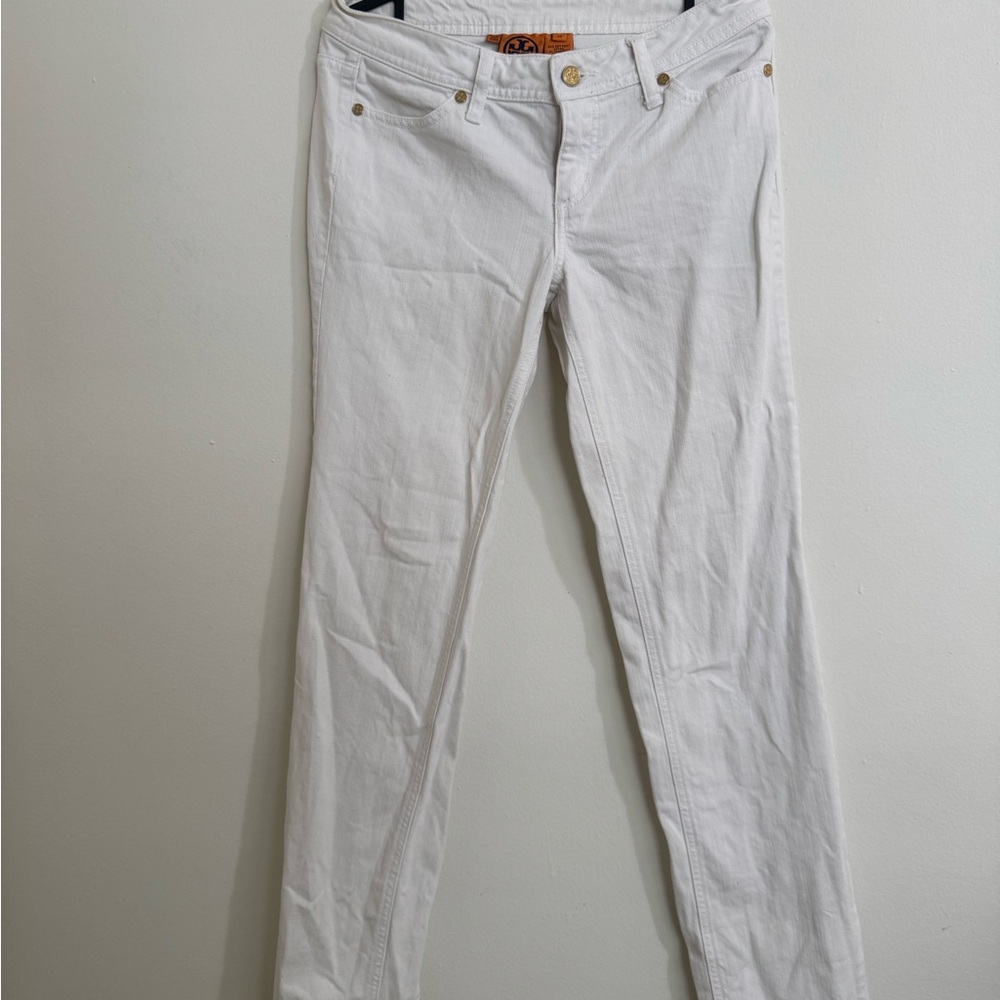Tory Burch White Straight-Leg Jeans